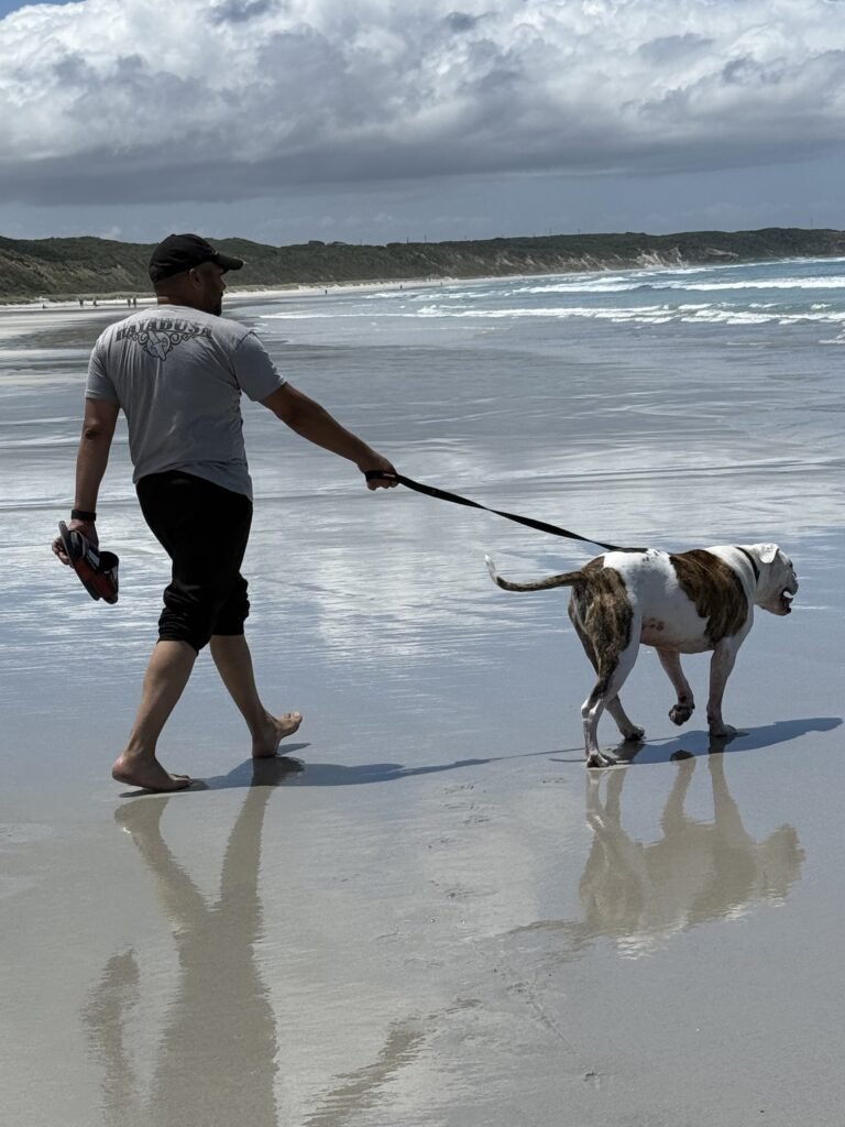 Walking on the beach